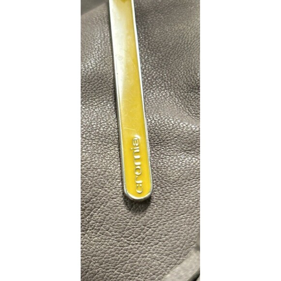 Cromia Purse Bag Hobo Beige Tassel Logo Strap Handles Goat Skin Italy - Picture 3 of 13